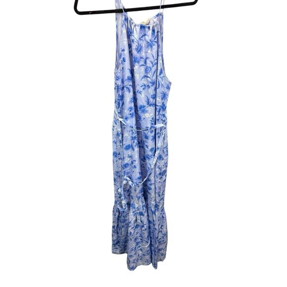 NWT Roller Rabbit Paloma Channing Blue Floral Silk Maxi Dress XS Boho Summer - Picture 10 of 14